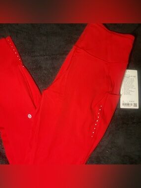 lululemon athletica Red Leggings with Side Dot Detail